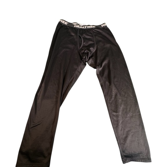 Realtree Mens Base Layer Pants L (36-38) Black Thermal Long Johns Hunting Gear - Picture 1 of 9